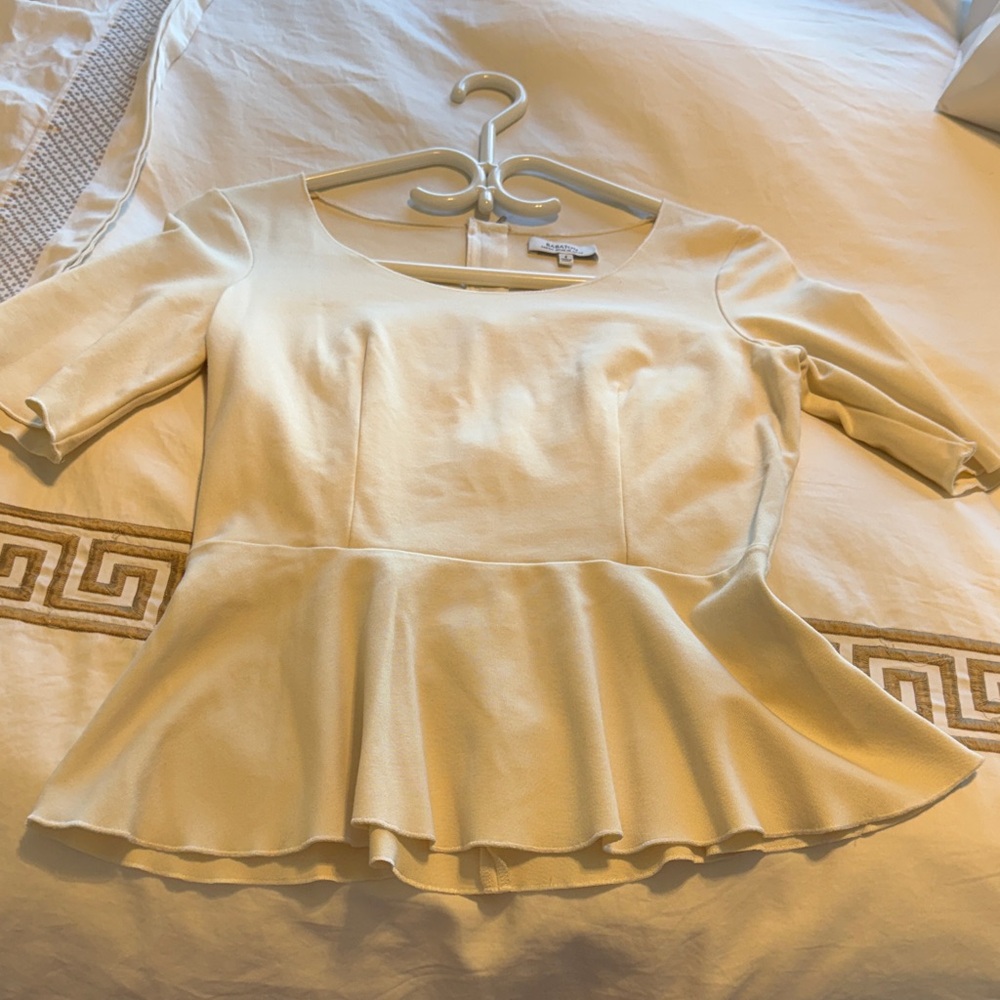 Babaton Cream Peplum Top